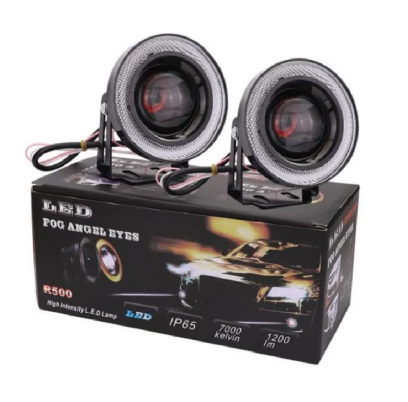 

2pcs Car COB 1200LM 30W Light LED Fog Light White Angel Eye DRL Driving Projector Signal Bulbs Fog Lamps Auto Tuning Car Lamp