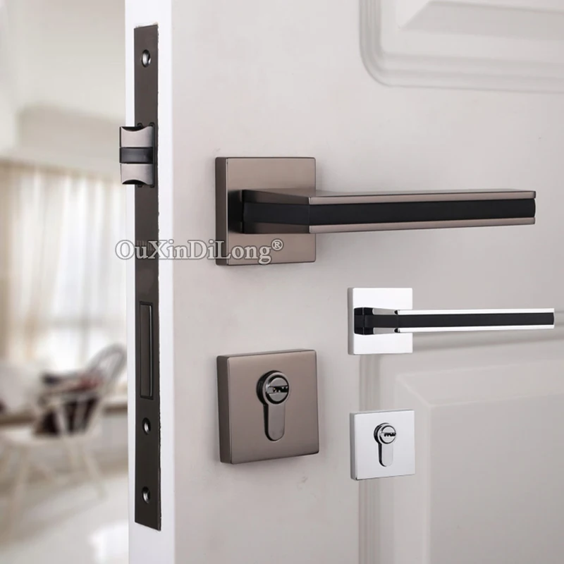  Stunning European Mute Mortise Door Lock Set Interior Solid Wood Door Lock Living Room Bedroom Sile - 33036903334