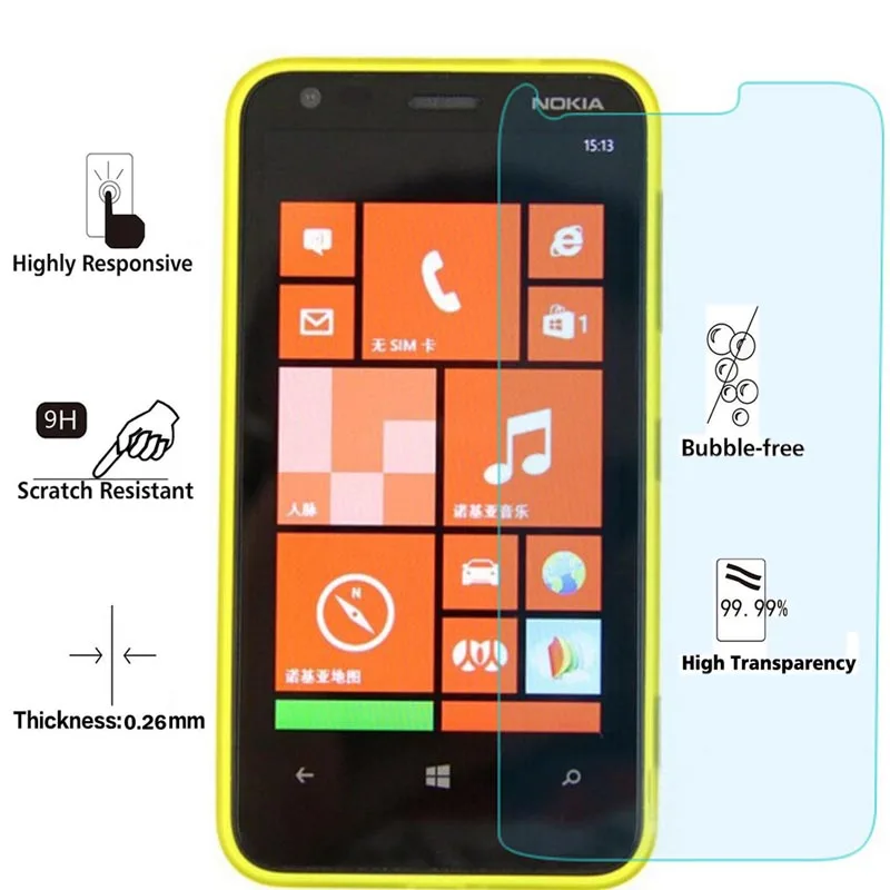 2.5D 0 26 мм 9H закаленное стекло для Microsoft Lumia 620 Защитная пленка Nokia 620|tempered glass|9h tempered