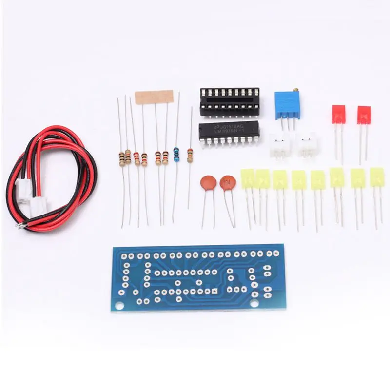 LM3915 индикатор уровня звука DIY Kit 10 светодиодный звуковой анализатор спектра индикатор уровня комплект электроники набор для пайки