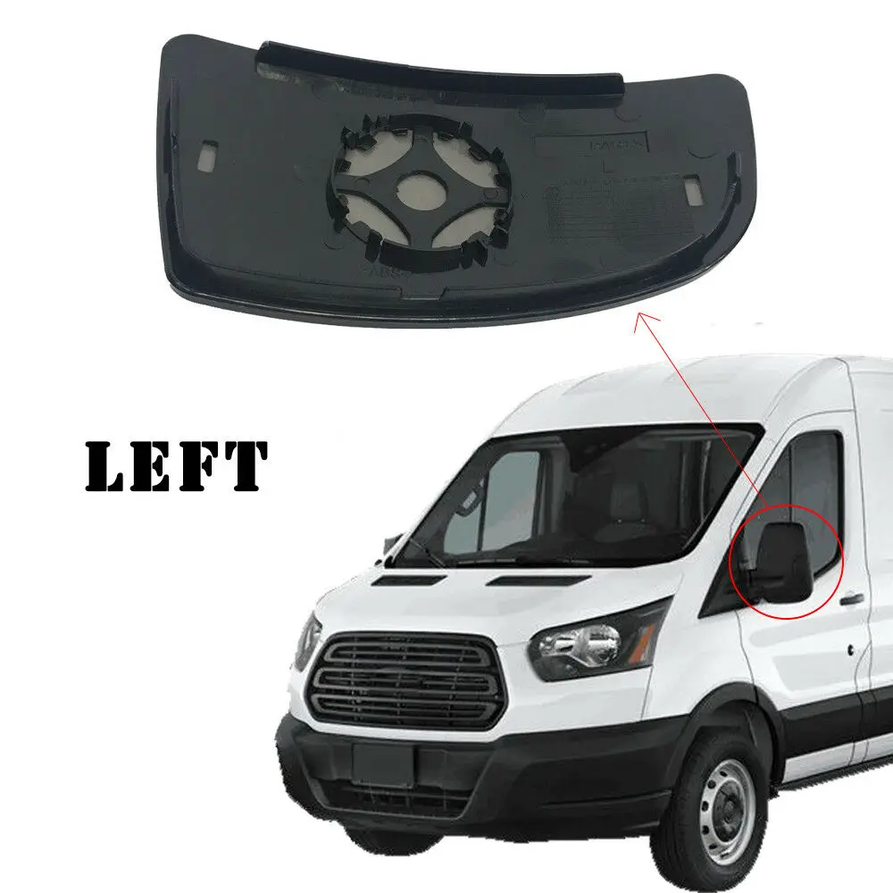 For Ford TRANSIT Mk8 Lower Door Wing Mirror Glass on Passenger Left Back Plate