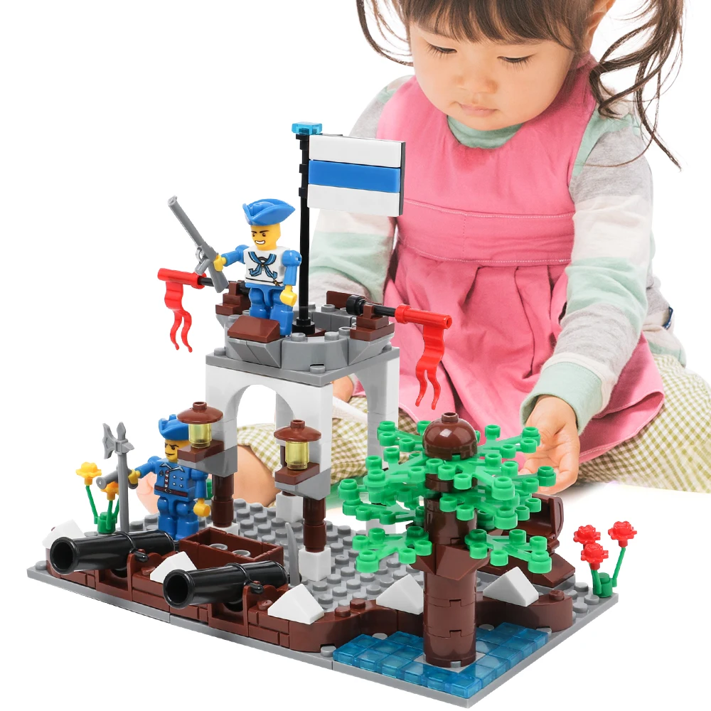 

202Pcs Enlighten Pirates of Fierce Cannon Volley Strike Back Pirates Blocks Bricks Sets Adventure Toys for Children