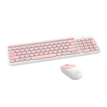 Ultra Thin 2 4GHz Round Keycap Wireless Silent Keyboard and font b Mouse b font Set