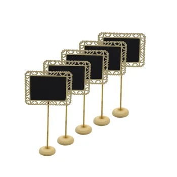 

10pcs/lot Hollowed Heart Square Blackboard Mini Wedding Party Decor Wood Blackboard memo Message board