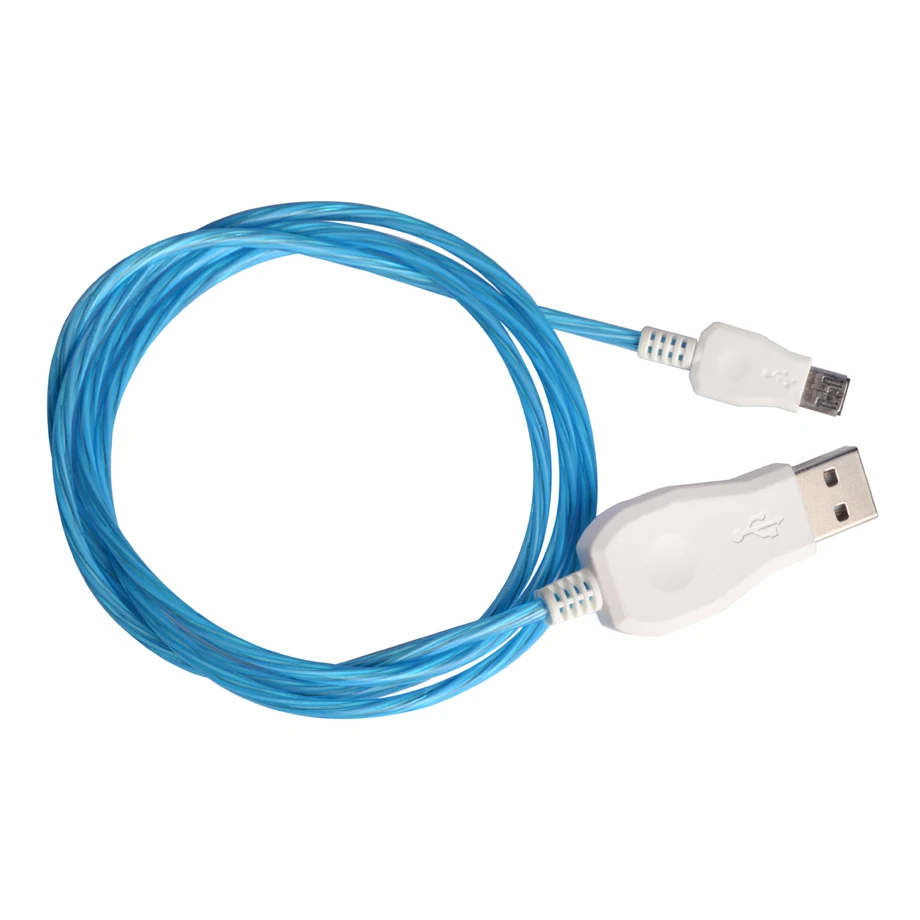 Olaudem USB Cable Micro USB Cable fluye LED resplandor de sincronización de datos de carga de los Cables del teléfono móvil para Android Samsung Xiaomi USBC1308