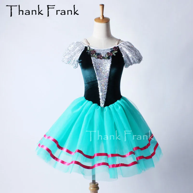 

Puff Sleeve Professional Ballet Tutu Dress For Kids Adult Dance Costume C211