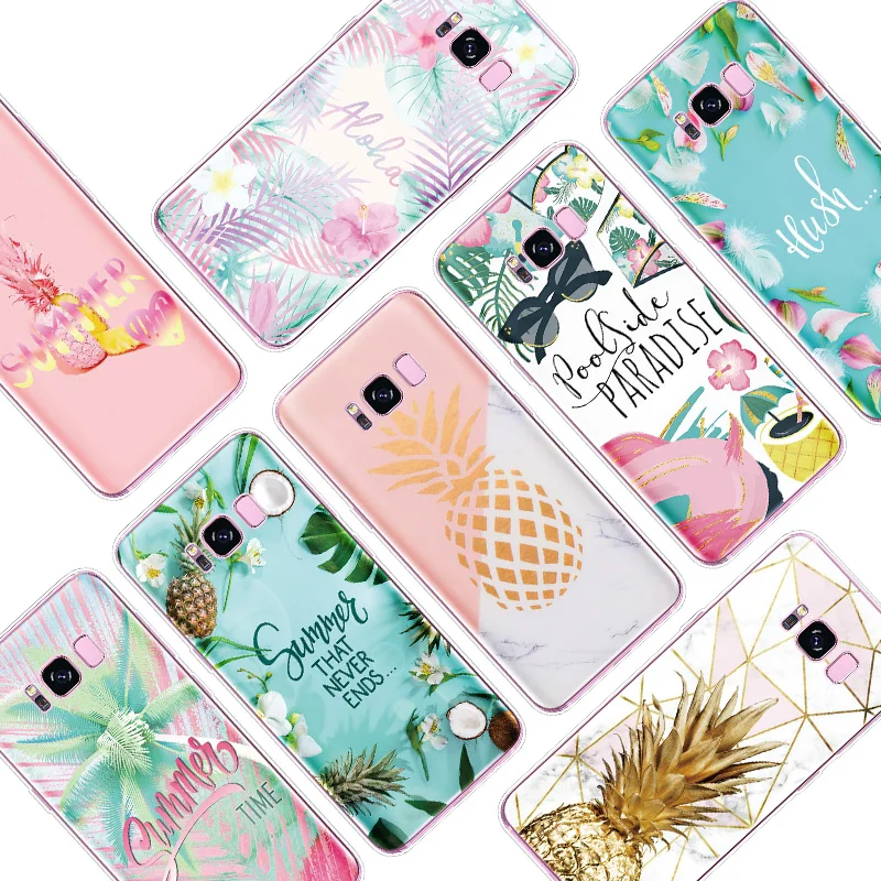 Чехол из ТПУ с ананасом для Samsung Galaxy A10 A30 A50 20e A40 A70 A3 A5 A7 2015 2016 2017 A6 A8 A9 Plus 2018 Star Note 8 9