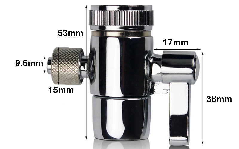 Faucet Adapter Diverter Valve Counter Top Water Filter 38 Inch Tube Silver Connector For Ro water Purifier System (1)