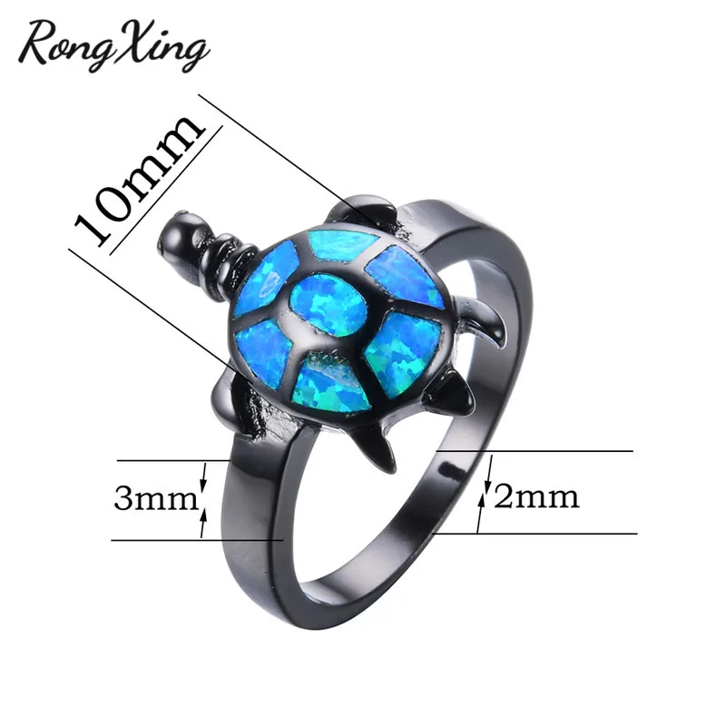 RongXing винтажные Модные кольца с голубым огненным опалом для женщин обручальное