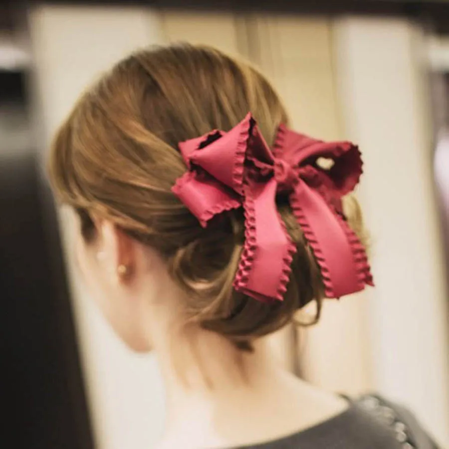 

Haimeikang Korea Style Spring Fabric Streamers Multi-Layer Big Bow Hair Clips Ponytail Hairpins Barrettes For Women Girls