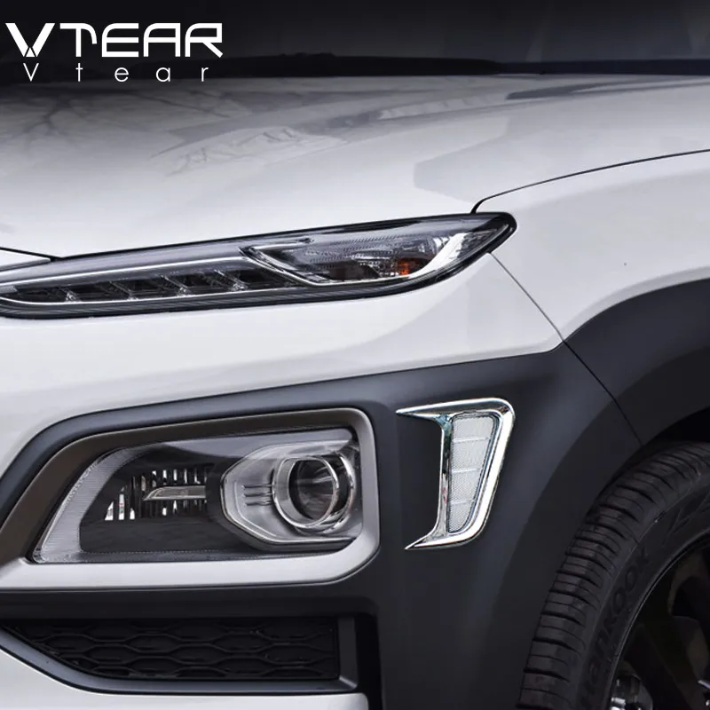 Vtear для hyundai Kona Encino хромированный автомобильный передний противотуманный светильник, накладка, Внешнее украшение, аксессуары для автомобиля