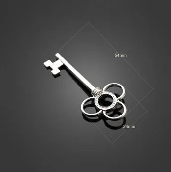 

100pcs Anitque Silver Key Pendant Alloy Charms+ DIY Jewelry Accessories Findings For Necklace Bracelet Earrings 54X24mm
