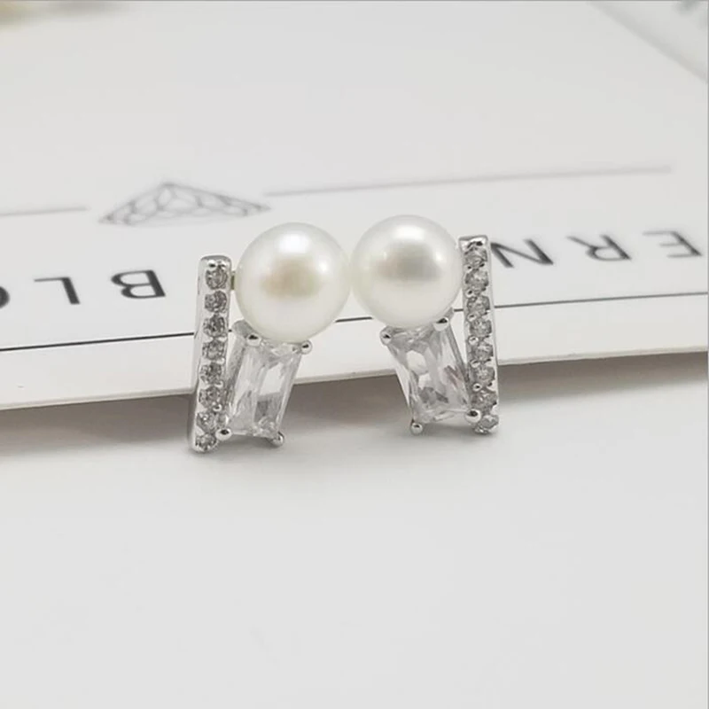 [MeiBaPJ] серьги из чистого серебра S925 пробы, красивые серьги из натурального пресноводного жемчуга для женщин, ювелирные украшения