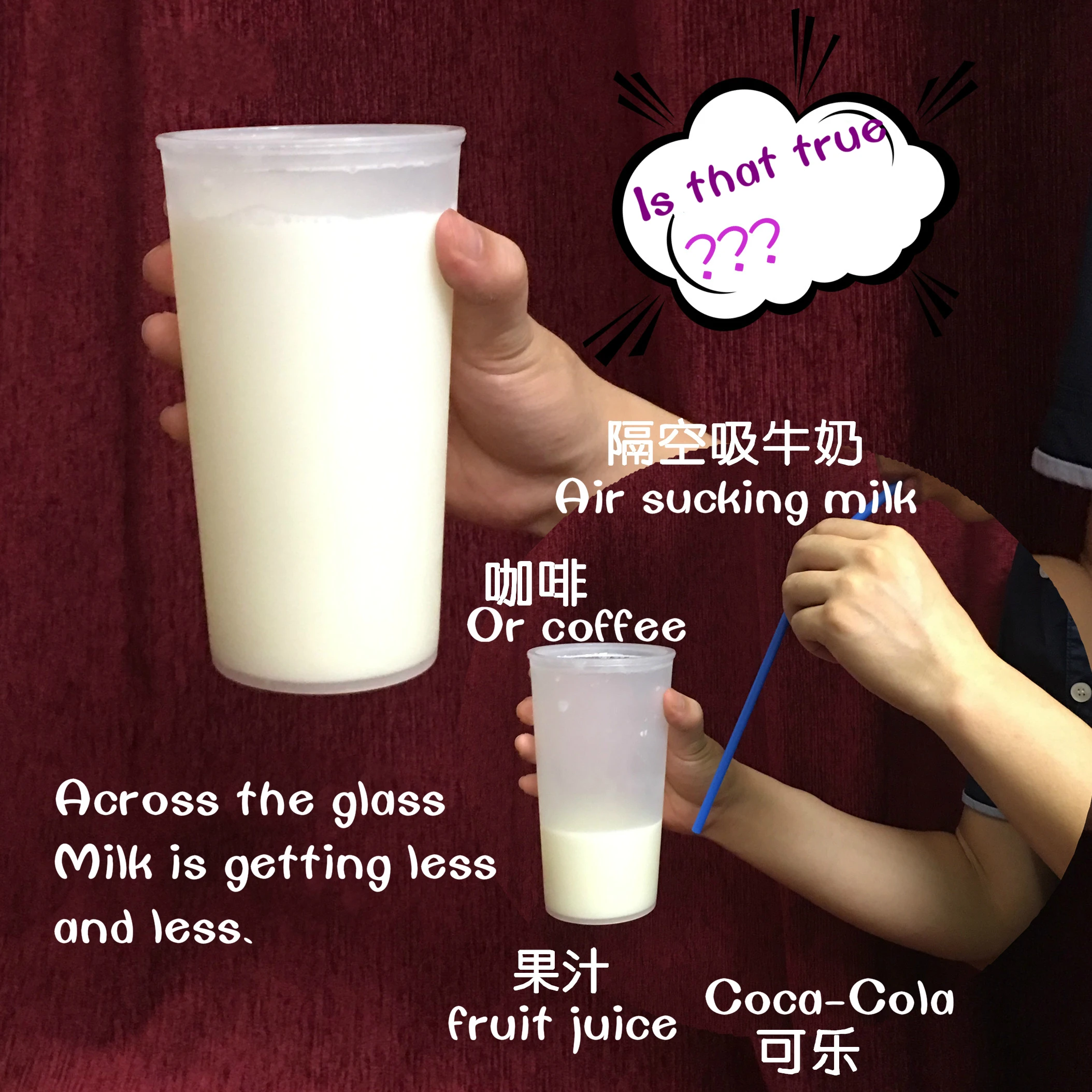 1Pc Cross the Air to Drink Coffee&Milk Magic Tricks Cups Plastic Magic