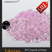 Оптом! 1000 шт 14 мм розовый кристалл, стекло Octagon бусины Подвески на люстру lamparas de techo para разъем