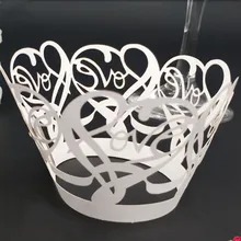Креативная 100 шт бумага для выпечки полое Сердце Форма торт край для свадьбы/Беби Шауэр детский украшение для торта ко дню рождения 5z-SH177