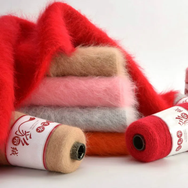 

100g+35g Fine Quality Long Plush Soft Warm Mink Velvet Yarn Eco-friendly Dyed Solid Color Thread For Hand Knitting Scarf Sweater