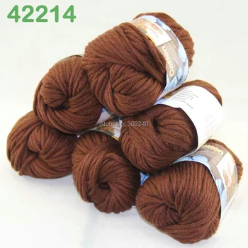 

LOT of 6 Balls X 50g Special Thick Worsted Cotton Knitting Yarn Chocolate 2214