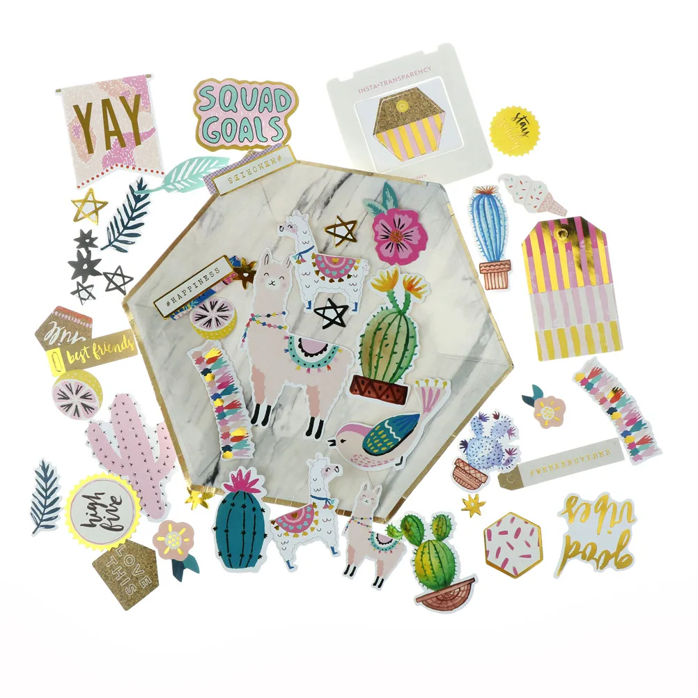 

50 pieces/Pack for Scrapbooking Happy Planner/Card Making/Journaling Project Beautiful Alpaca Cardstock Diecut Stickers