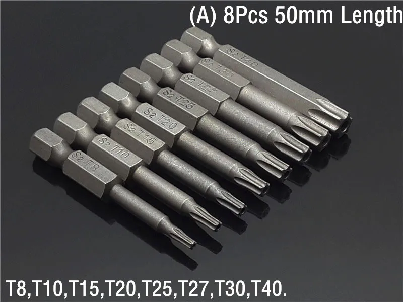 50mm 8Pcs OR 12Pcs Set Security Tamper Proof Magnetic Screwdriver Drill Bit Screw Driver Bits Hex Torx Flat Head 1/4" Hand Tools - Image 5