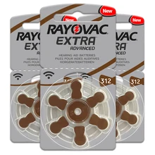 Novo 6 células/1 cartão rayovac extra 1.45v desempenho de pilhas auditivas. Bateria de zinco air 312/a312/pr41 para aparelhos auditivos cic