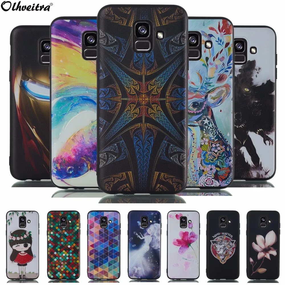Чехол для samsung A6 плюс 2018 чехол 3D защитный телефон Корпус Мягкий силиконовый ТПУ