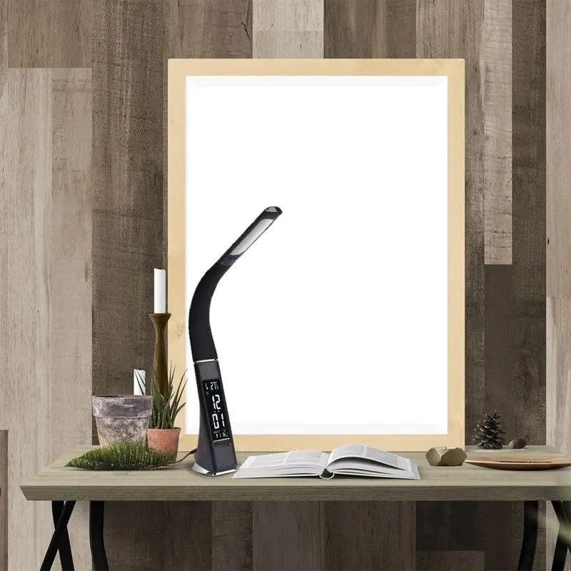 

5W LED lamp dimming touch skin texture for reading lamp with alarm clock Black