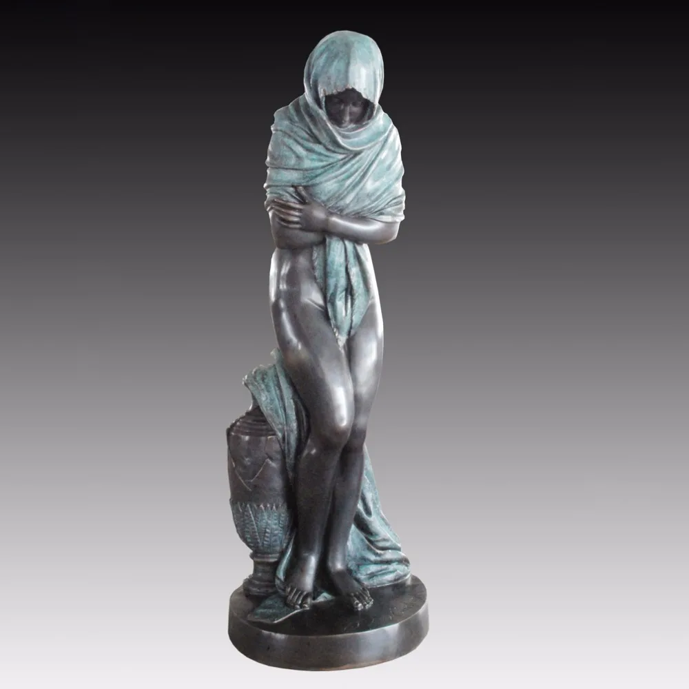 

Europe Bronze statue woman outdoor garden Decor Large size sculpture Campus decortion Waiting girl