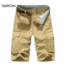 UplzCoo новые мужские короткие летние хлопковые мужские повседневные камуфляж с множеством карманов до колена Мужские повседневные свободные уличные шорты FM144