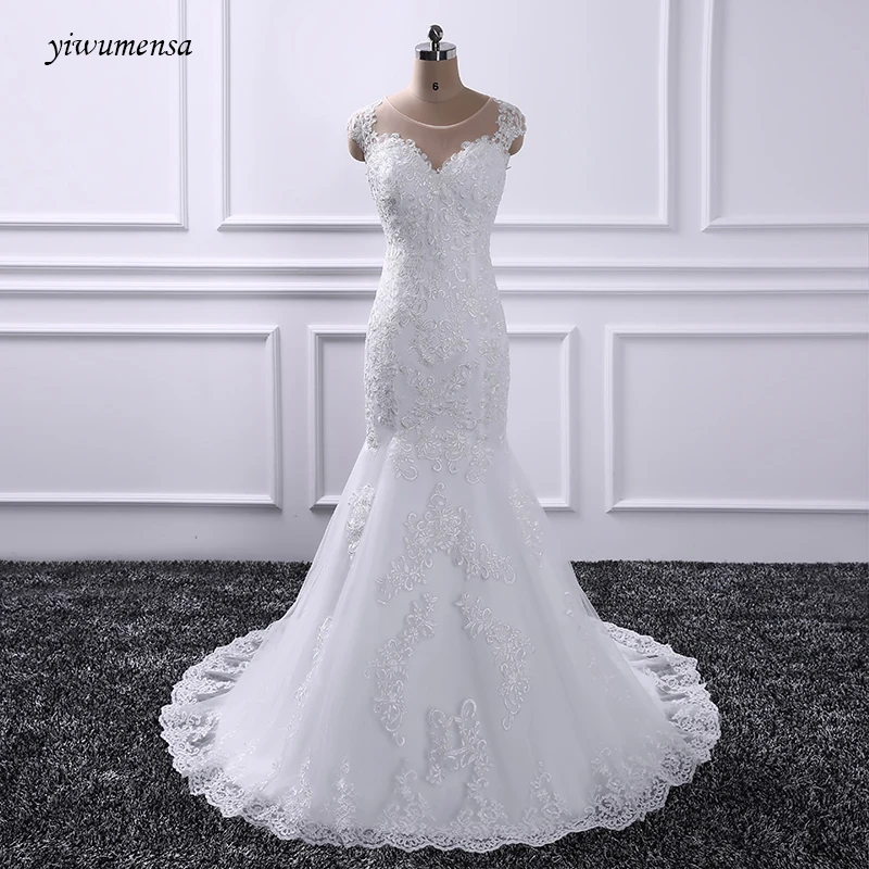 Yiwumensa кружевное свадебное платье русалки Vestido de novias Свадебное платье без рукавов сексуальное свадебное платье с открытой спиной robe de mariee