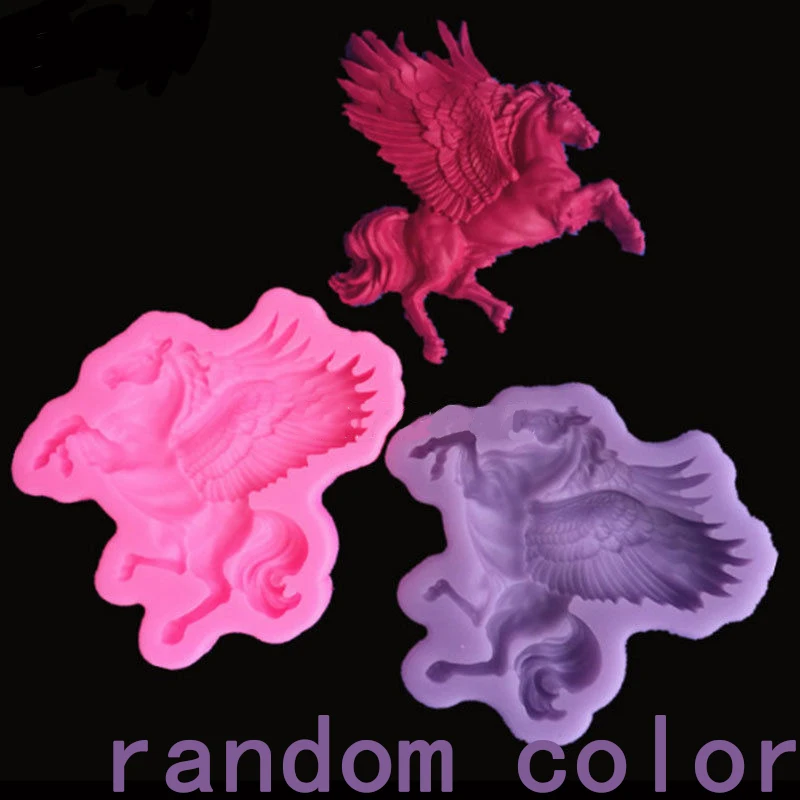 JX-LCLYL New Silicone Pegasus Horse Fondant Mould Cake Chocolate Soap Sugarcraft DIY Mold