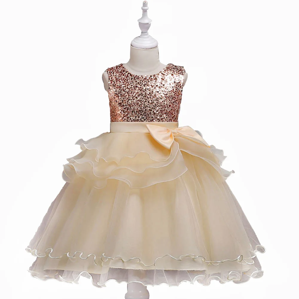 

Baby Girl's Romantic Fashion Sequined Fluffy Cupcake Dress Baby Girl Lace Princess Dresses Kids Dresses For Girls 3-13 Years