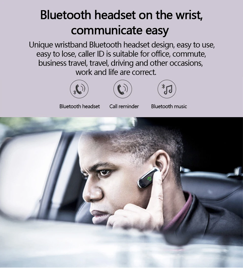 Smart band V08 Smart Watch Bracelet Waterproof Earphone Sensor Fitness Tracker Heart Rate Test  Smart Talk Band For Android ios (19)