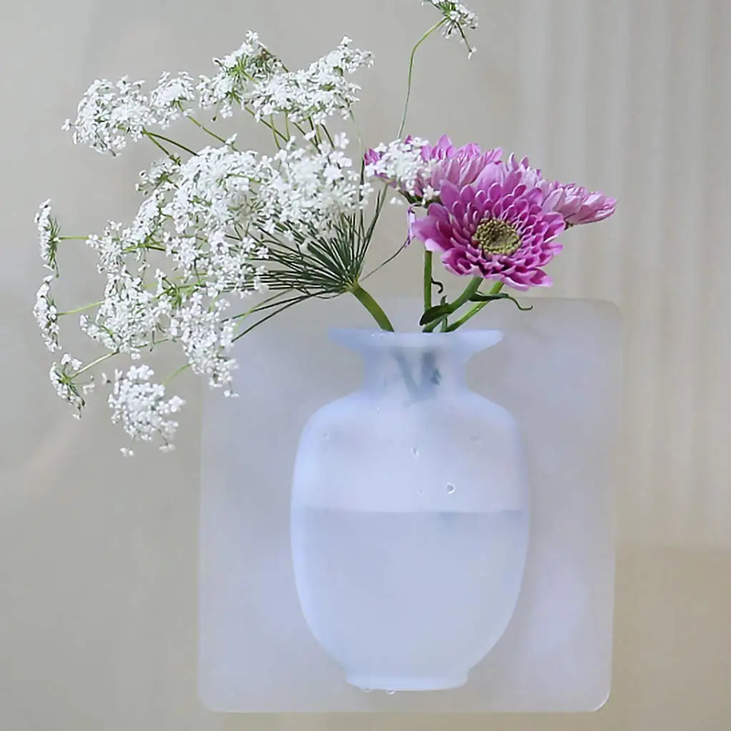 Креативный твердый волшебный, резиновый силиконовый липкий цветочный настенный контейнер для вазы бутылка для цветов
