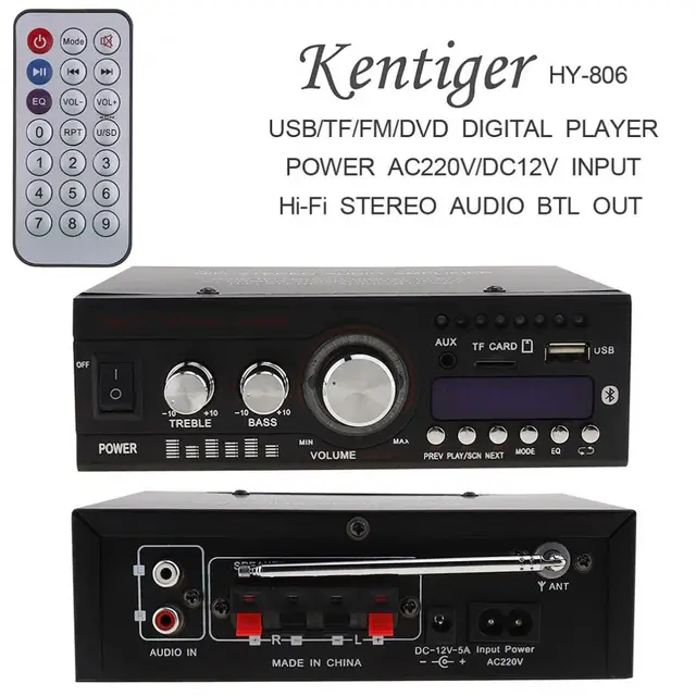 Special Price DC12V/AC220V Bluetooth 2CH Hi-Fi Car Stereo Audio Power Amplifier Digital Tube Display Player Support USB / SD / FM / DVD Special Price DC12V/AC220V Bluetooth 2CH Hi-Fi Car Stereo Audio Power Amplifier Digital Tube Display Player Support USB / SD / FM / DVD