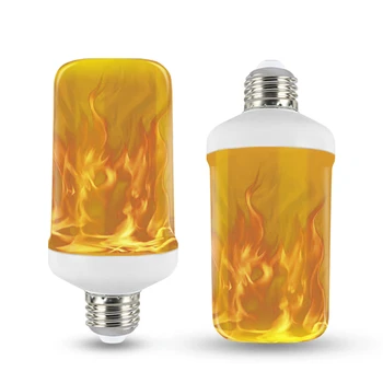 

CHENGYILT 3 Modes+Gravity Sensor AC85-265V / 12V E27 E26 LED Flame Effect Fire Light Bulb 9W Vintage Atmosphere Decor Lamp