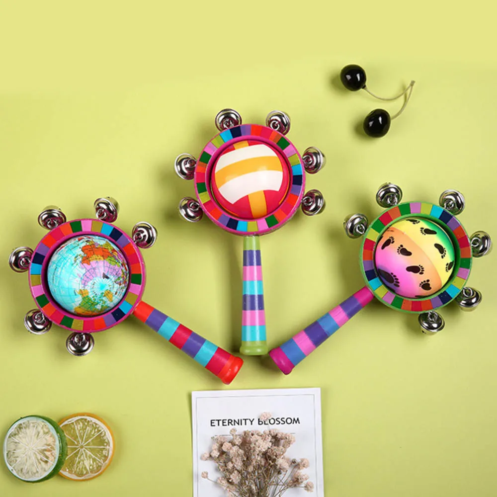 Развивающие деревянные детские погремушки для детей Детские игрушки Радуга Красочные окружающей среды ручка Музыка игрушечный