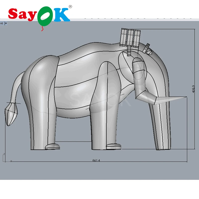 Sayok гигантский надувной слон 6,6x4,4 м/21,6 * 14.4ft логотип на заказ большая модель мамонта для рекламы праздничные вечерние украшения