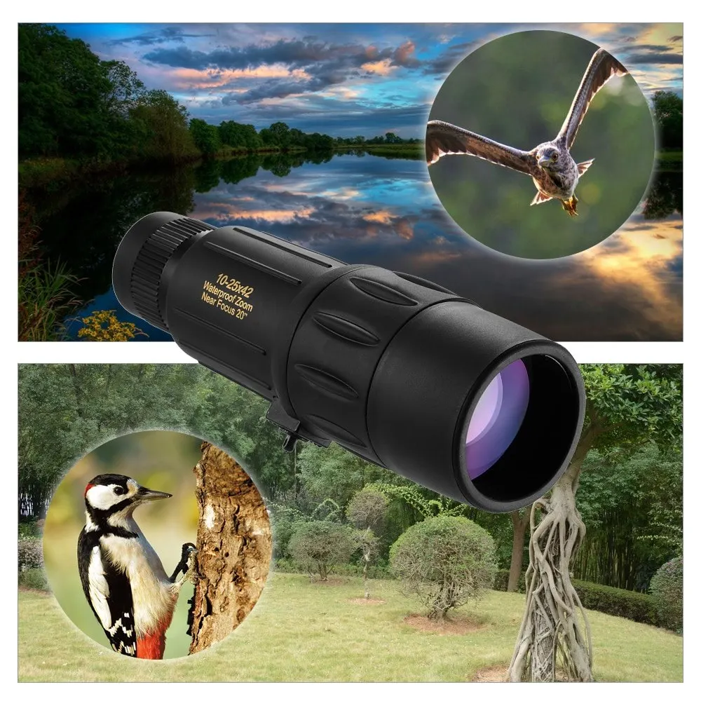 Visionking 10-25X42 Зрительная труба портативный водостойкий близкий фокус регулируемый монокулярный телескоп с трансфокатором для охота на птиц