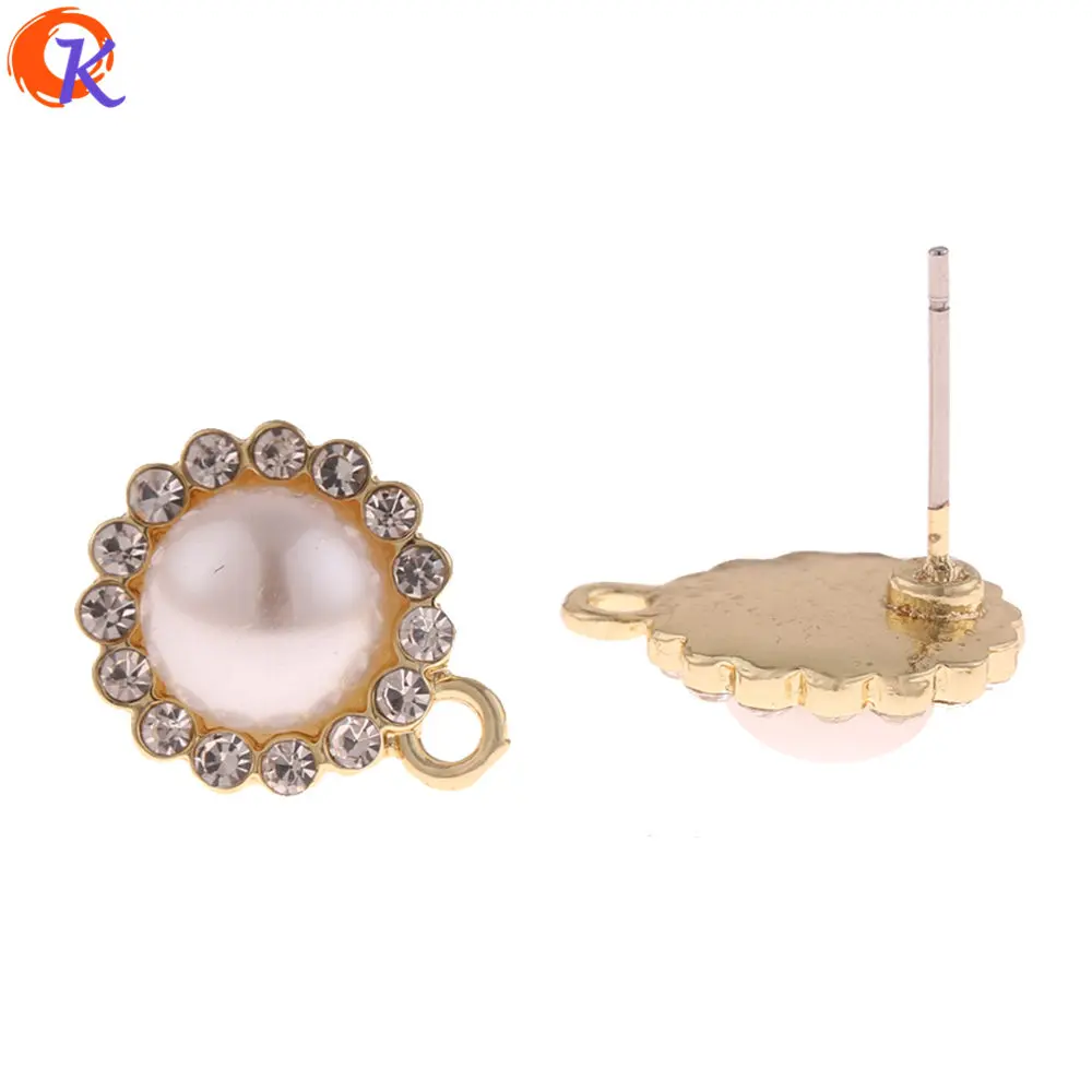 

Cordial Design 50Pcs 12*15MM Jewelry Accessories/Earring Stud/Imitated Pearl/Round Shape/DIY Making/Hand Made/Earring Findings