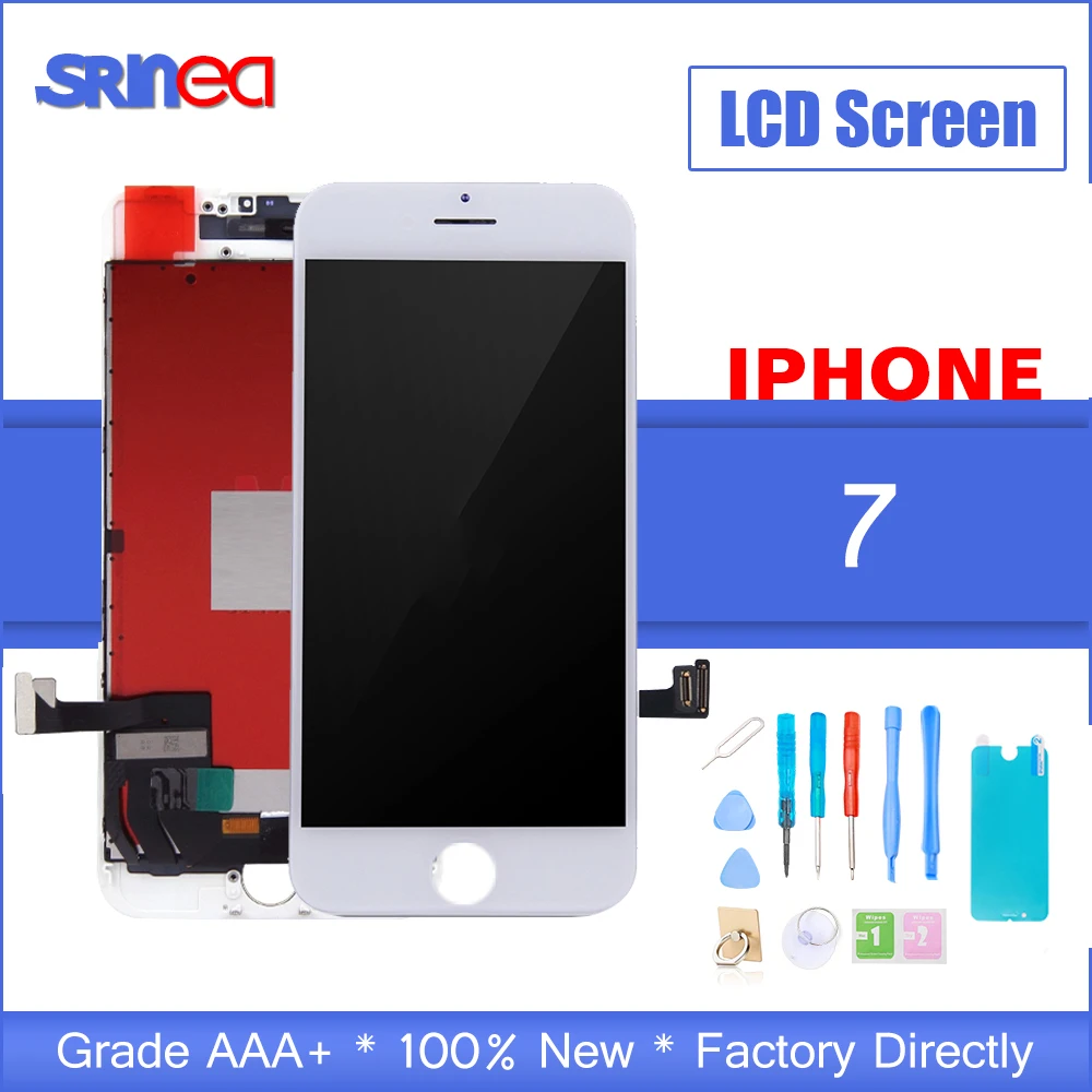 A1778 Syart Screen Replacement For Iphone 7 4 7 Inch Model A1660 A1779 Full Lcd Display Touch Digitizer Frame Assembly With Tempered Glass Black Cell Phones Accessories Accessories