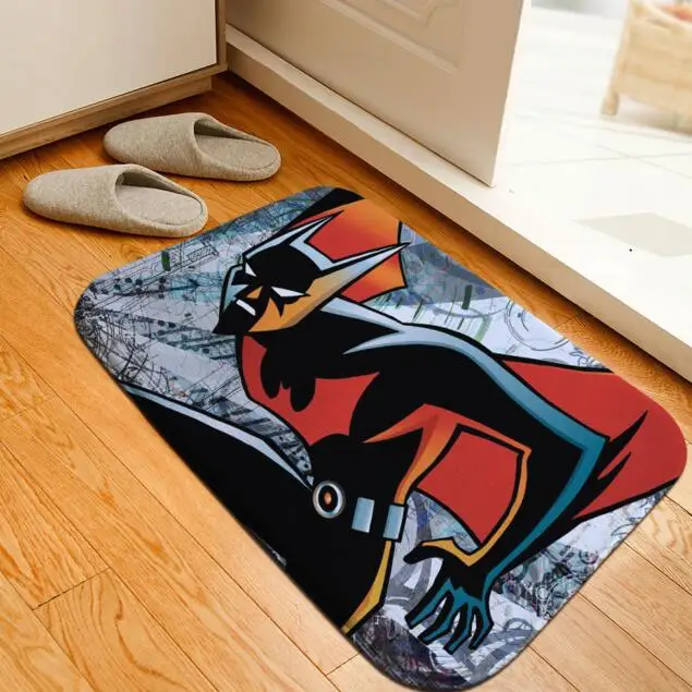 Коврик с принтом мстителя Бэтмена, коврик для туалета, фланелевый Нескользящий Впитывающий Коврик для ванной комнаты с логотипом Бэтмена - Цвет: Оранжевый