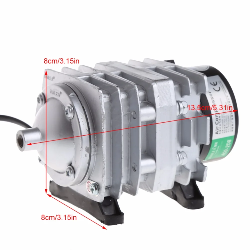 45л/мин 25 Вт электромагнитный воздушный компрессор аквариума кислородный пруд аэратор насоса