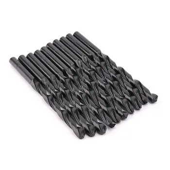 

10pcs HSS 4241 High Speed Steel Twist Drill Bit Black Straight Shank 3 4 5 6 7mm -DR56O