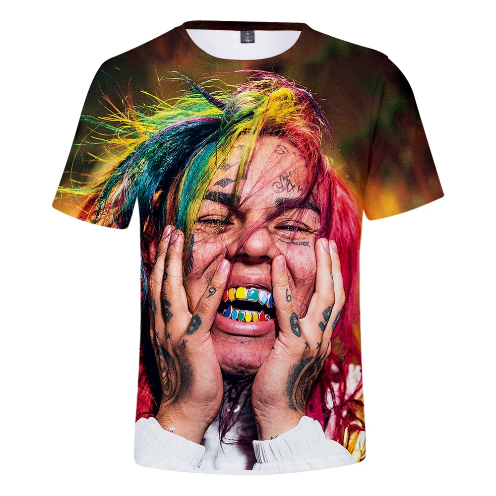 3D футболка с модным принтом 6IX9INE Мужская/Женская Повседневная Harajuku Хип хоп