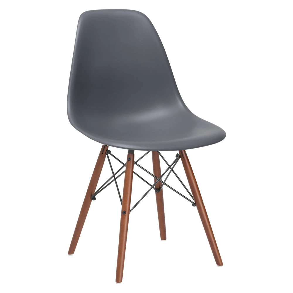 Vortex Side Chair Walnut Legs in Grey