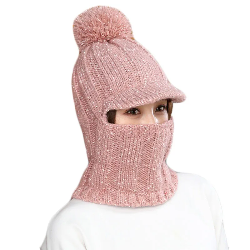 Winter Women Warm Hat Balaclava Neck Warmer Unisex Motorcycle Beanies