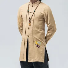 

2017 Hot Sale Mens Overcoat Double Breasted Wind Spring Cotton, Long Code Men's Windbreaker Man National Costume Of Shirt Coat