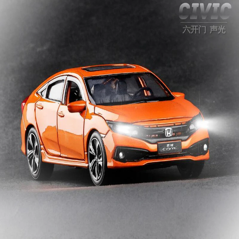 1/32,, HONDA, новинка, CIVIC, игрушечные машинки, металлическая игрушка ...