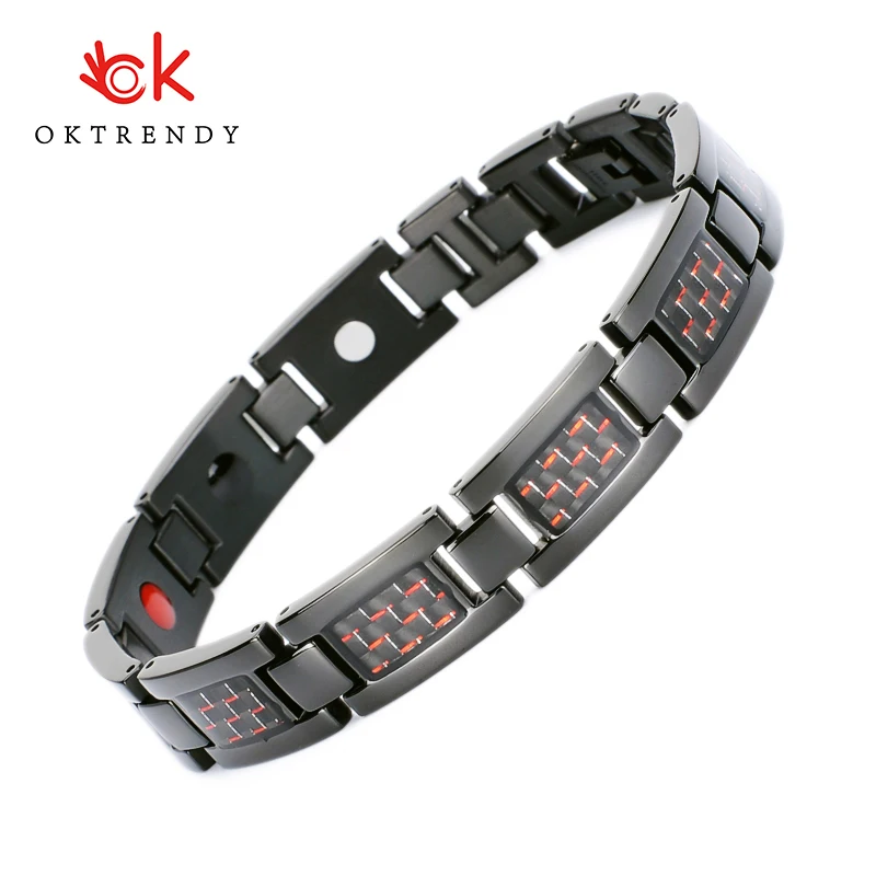 Мужской титановый магнитный браслет Oktrendy для контроля артериального давления